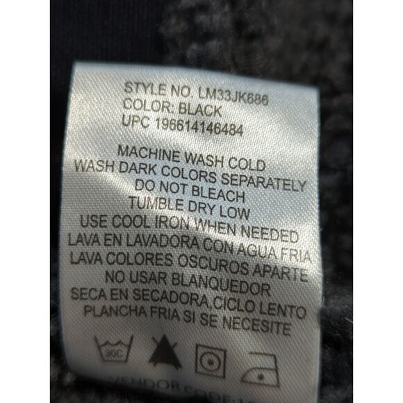 Lee Workwear Black Hooded Jacket Sherpa Lined Heavy Duty Zip Up Men L - Picture 15 of 15